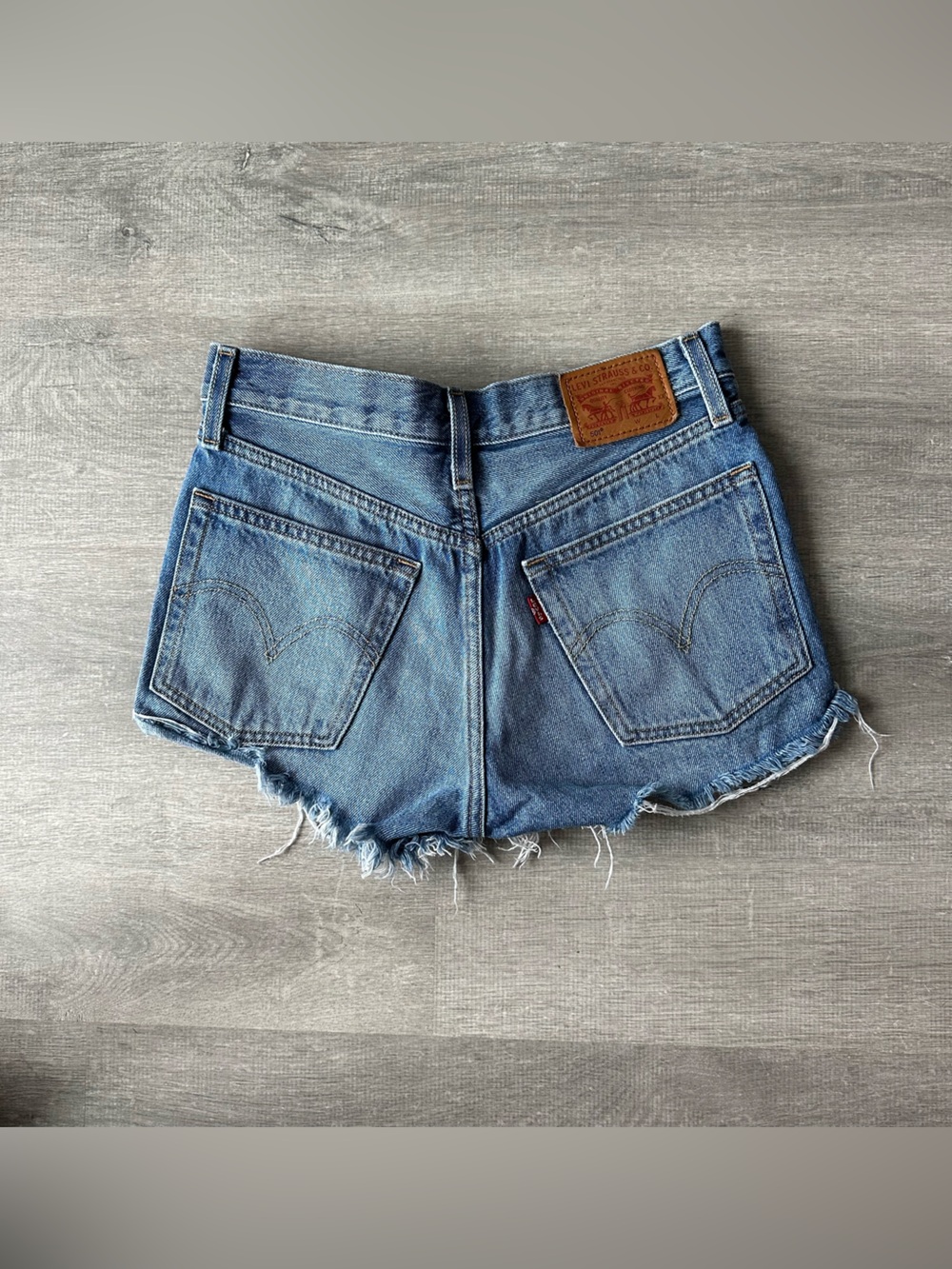 Levi's Premium 501 Original Cutoff Denim Shorts - Washed blue W24